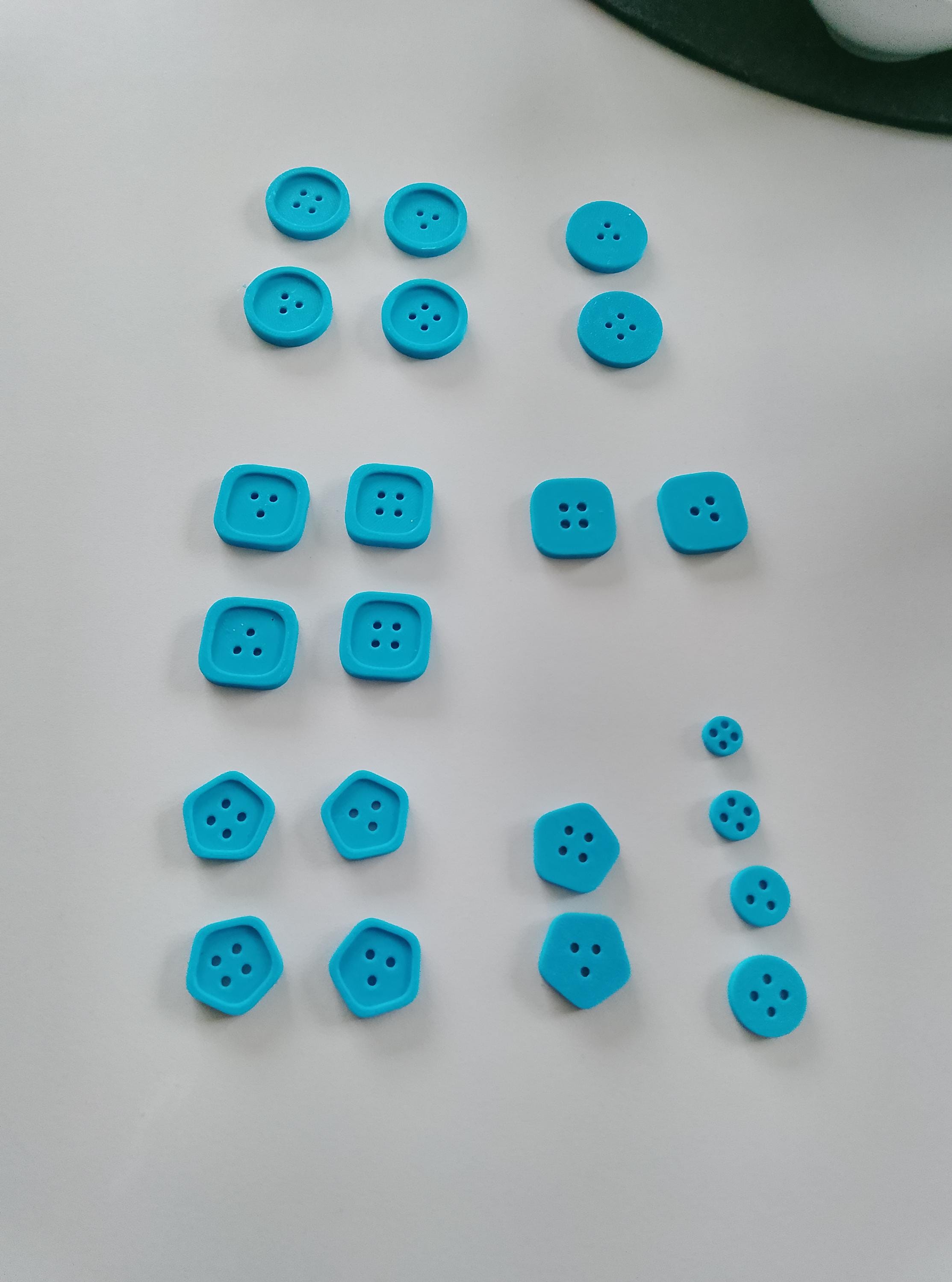 Knöpfe 3D Druck Unterschiedliche Formen (Set 10 Stück)