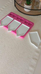 Diamond Painting Schiffchen Organizer, Tablet, Halter, bunt (inc. 3 Schiffchen)