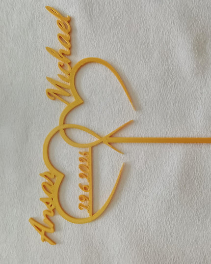Caketopper - Hochzeit mit Wunschnamen • 3D Schriftzug Tortenstecker Verlobung