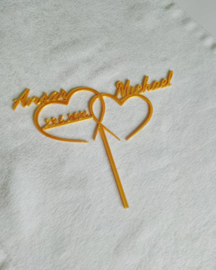 Caketopper - Hochzeit mit Wunschnamen • 3D Schriftzug Tortenstecker Verlobung
