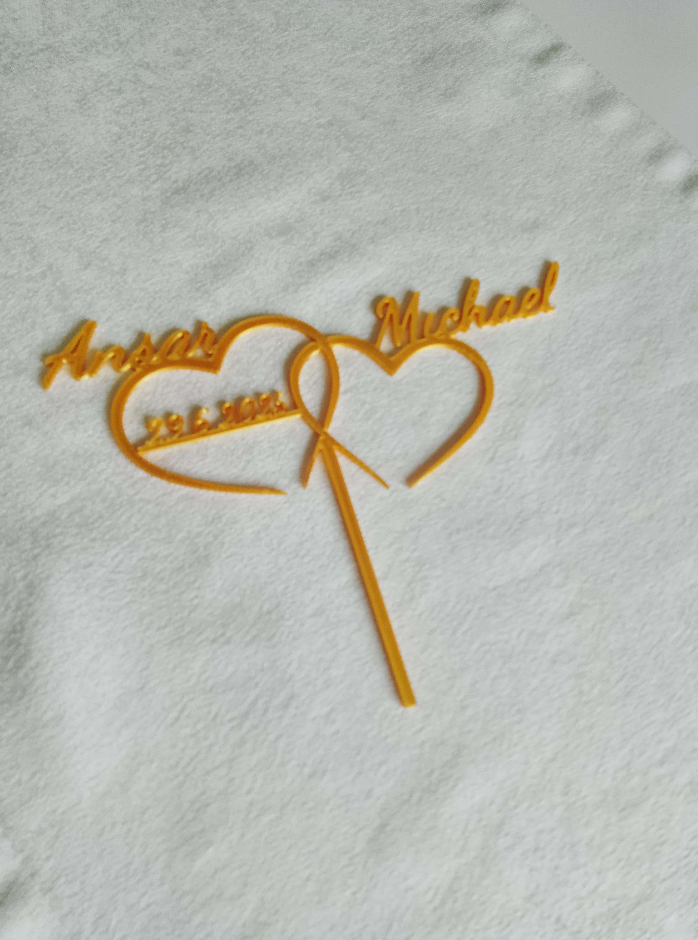 Caketopper - Hochzeit mit Wunschnamen • 3D Schriftzug Tortenstecker Verlobung