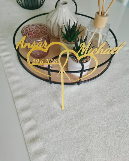Caketopper - Hochzeit mit Wunschnamen • 3D Schriftzug Tortenstecker Verlobung