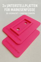 2x Unterstellplatten für Markisenfüße – 3D gedruckt – Camping Zubehör – Schutz vor Einsinken