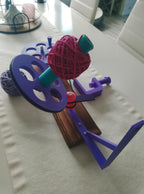 Großer Wollwickler – 3D-gedruckt mit geflammter Base & Tischklammer