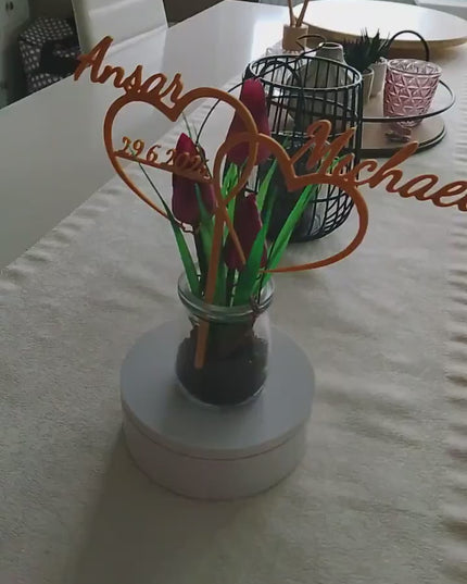 Caketopper - Hochzeit mit Wunschnamen • 3D Schriftzug Tortenstecker Verlobung